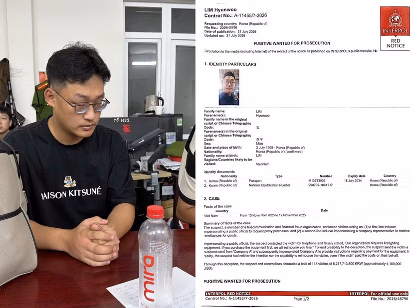 Đối tượng Lim Hyun Woo và Lệnh truy nã đỏ của Interpol
