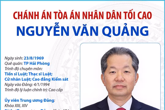 Tiểu sử tóm tắt của Chánh án Tòa án nhân dân tối cao Nguyễn Văn Quảng