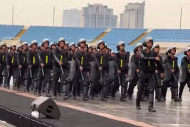 Hơn 1.000 cán bộ, chiến sĩ gấp rút luyện tập cho màn thực cảnh “Bình yên Tổ quốc” tại đại nhạc hội "Âm vang Tổ quốc"