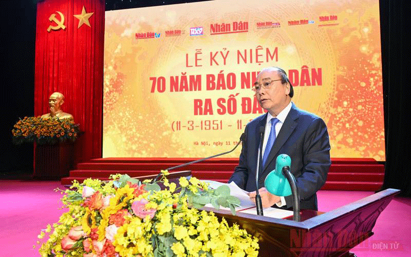 Thủ tướng Nguyễn Xuân Phúc phát biểu ý kiến tại buổi lễ. Thủ tướng Nguyễn Xuân Phúc phát biểu ý kiến tại buổi lễ.