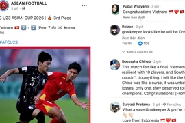 Cổ động viên châu Á thán phục, chúc mừng U23 Việt Nam