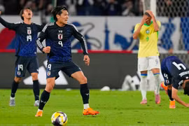 Nhật Bản trong chiến thắng 3-2 trước Brazil hồi tháng 10-2025