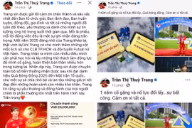 Thùy Trang chủ động khép lại ồn ào Quả bóng vàng