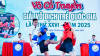 Quyết liệt màn đấu đối kháng giải vô địch trẻ võ cổ truyền quốc gia 2025