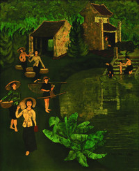 Thiếu nữ đẹp mơ màng trong tranh Ngô Minh Cầu