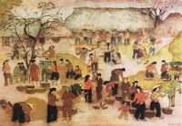 Thiếu nữ đẹp mơ màng trong tranh Ngô Minh Cầu