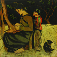 Thiếu nữ đẹp mơ màng trong tranh Ngô Minh Cầu