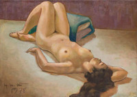 Thiếu nữ đẹp mơ màng trong tranh Ngô Minh Cầu