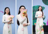 Nét duyên dáng và dịu dàng của nữ chiến sỹ Công an nhân dân trong tà áo dài truyền thống