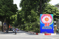 Rực rỡ cờ hoa chào mừng Đại hội lần thứ XVII Đảng bộ TP Hà Nội