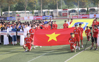 Toàn cảnh lễ khai mạc giải bóng đá học sinh THPT Hà Nội 2022