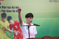 Toàn cảnh lễ khai mạc giải bóng đá học sinh THPT Hà Nội - An ninh Thủ đô 2023