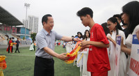 Toàn cảnh lễ khai mạc giải bóng đá học sinh THPT Hà Nội - An ninh Thủ đô 2023
