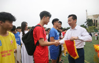 Toàn cảnh lễ khai mạc giải bóng đá học sinh THPT Hà Nội - An ninh Thủ đô 2023