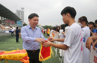 Toàn cảnh lễ khai mạc giải bóng đá học sinh THPT Hà Nội - An ninh Thủ đô 2023