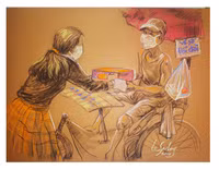 Tình người Sài Gòn trong đại dịch qua những nét vẽ 