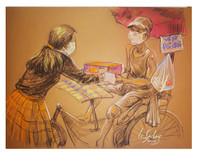 Tình người Sài Gòn trong đại dịch qua những nét vẽ 