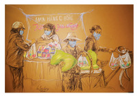 Tình người Sài Gòn trong đại dịch qua những nét vẽ 