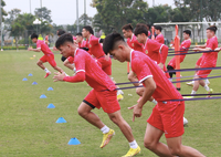 Đoàn Văn Hậu cùng CLB Công an Hà Nội 'luyện công' chờ V-League trở lại