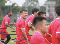 Đoàn Văn Hậu cùng CLB Công an Hà Nội 'luyện công' chờ V-League trở lại