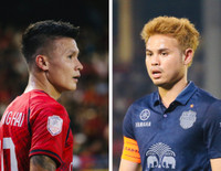 Cận cảnh màn va chạm Quang Hải - Theerathon