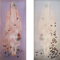 Những cô nàng trút xiêm y trên nền lụa mỏng manh