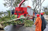 Lực lượng Công an toàn lực hỗ trợ người dân khắc phục hậu quả của bão Noru