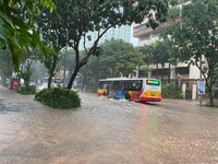 Hà Nội: Nhiều tuyến phố ngập sâu sau trận mưa như trút nước