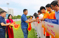 Toàn cảnh khai mạc Giải bóng đá học sinh THPT Hà Nội - An ninh Thủ đô 2025