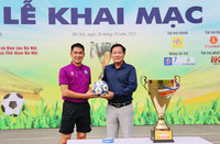 Toàn cảnh khai mạc Giải bóng đá học sinh THPT Hà Nội - An ninh Thủ đô 2025