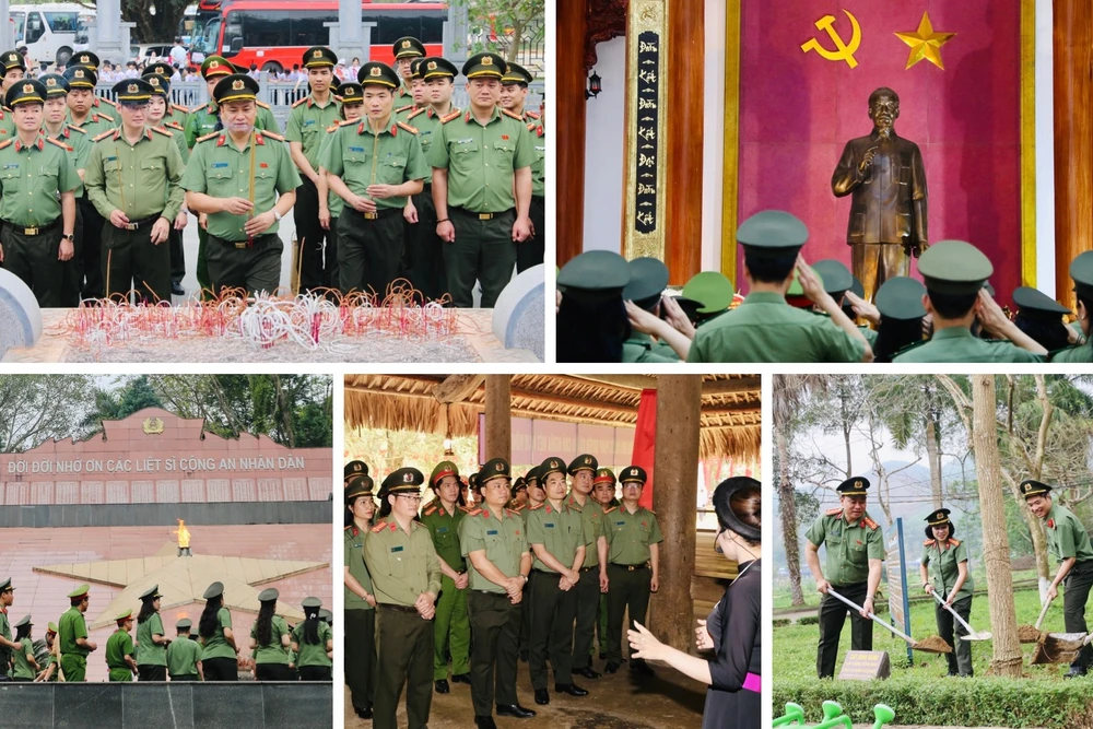 Lực lượng Tham mưu CATP Hà Nội dâng hương, báo công tại Khu di tích lịch sử Công an nhân dân