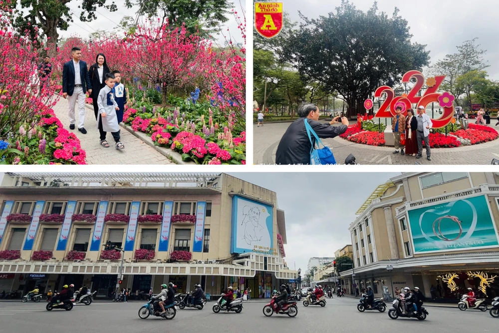 Không gian quang đãng, du khách thỏa sức du xuân giữa 'lẵng hoa của Thủ đô'