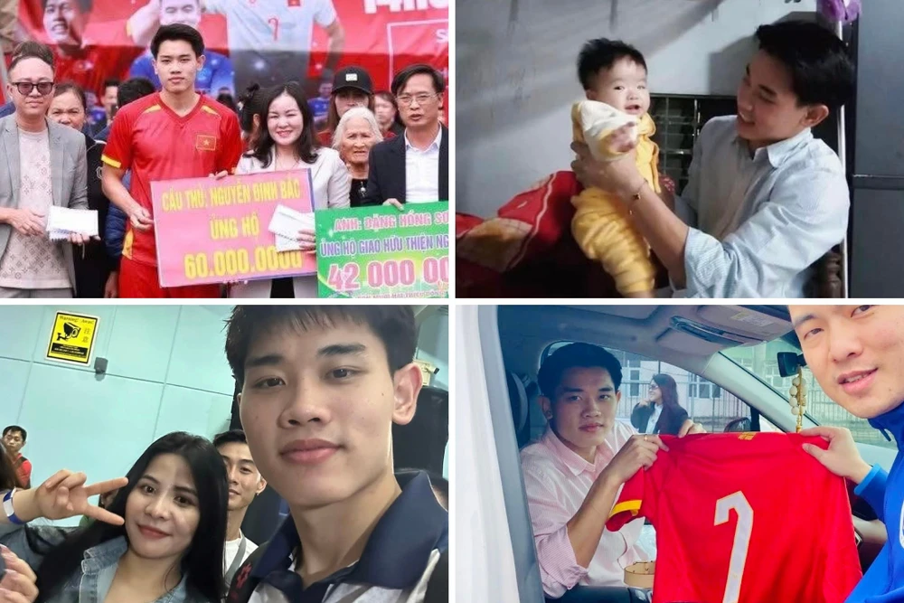 Đình Bắc giản dị đi chúc Tết, làm từ thiện tại quê nhà