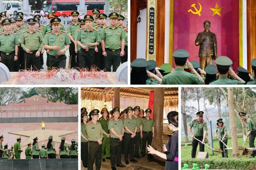 Lực lượng Tham mưu CATP Hà Nội dâng hương, báo công tại Khu di tích lịch sử Công an nhân dân