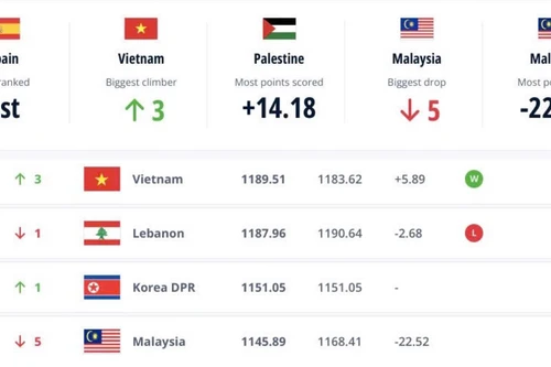 FIFA điểm tên Việt Nam và Malaysia ở bảng xếp hạng mới nhất