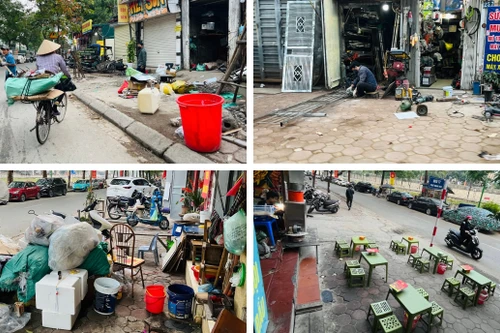 Còn cảnh nhếch nhác, lộn xộn trên đoạn đường ven sông Tô Lịch