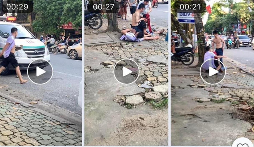 Hình ảnh về vụ việc được ghi lại và chia sẻ lên mạng xã hội (ảnh cắt từ clip)