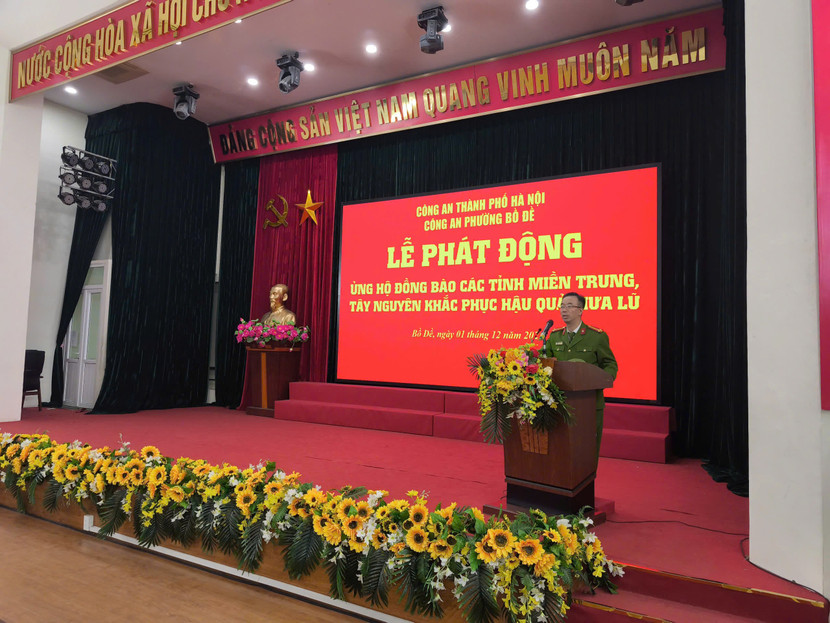 Trung tá Đỗ Danh Huế, Trưởng CAP Bồ Đề phát động ủng hộ đồng bào Trung tá Đỗ Danh Huế, Trưởng CAP Bồ Đề phát động ủng hộ đồng bào