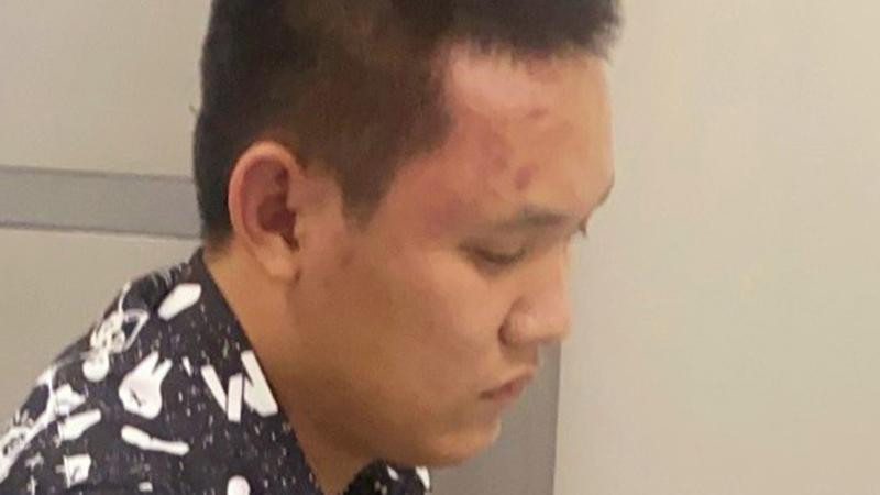 Đối tượng Hiếu tại cơ quan Công an