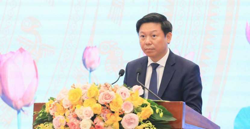 Phó trưởng Ban Tuyên giáo Trung ương Trần Thanh Lâm phát biểu tại hội nghị