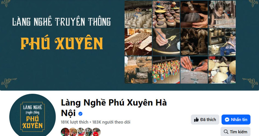 Trang Fanpage Làng Nghề Phú Xuyên Hà Nội thu hút 183.000 lượt theo dõi Trang Fanpage Làng Nghề Phú Xuyên Hà Nội thu hút 183.000 lượt theo dõi