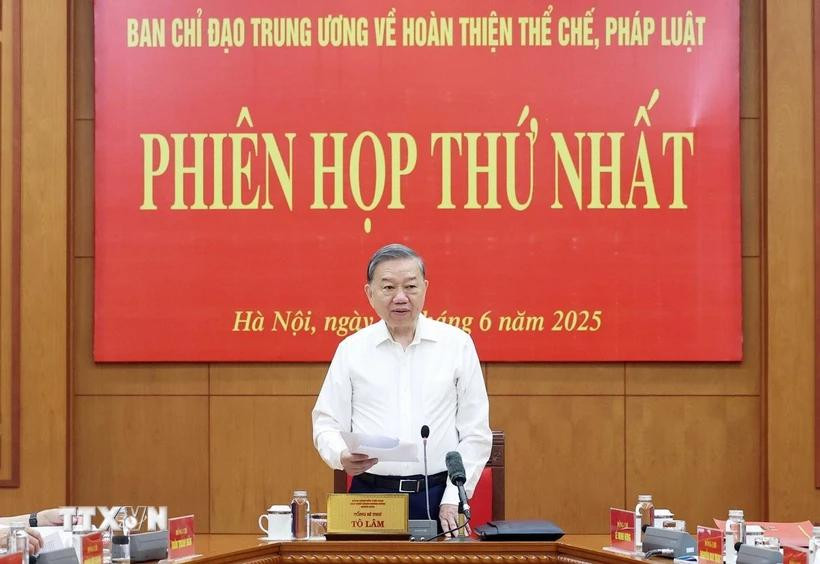 Tổng Bí thư Tô Lâm chủ trì phiên họp. (Ảnh: Thống Nhất/TTXVN)