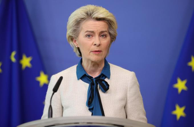 Chủ tịch Ủy ban châu Âu Ursula von der Leyen tại Brussels, Bỉ, hôm 18-5