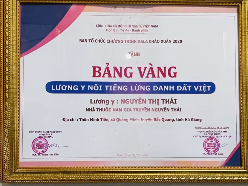 Lương y Thái nhận được nhiều danh hiệu cao quý