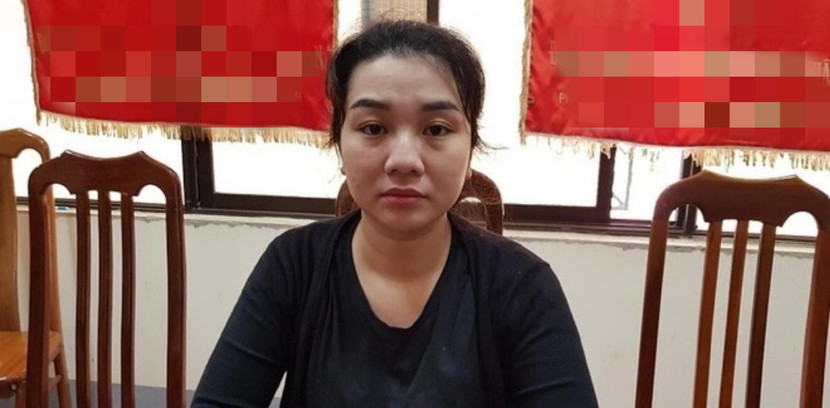 Đối tượng Nguyễn Thị Ngọc Nga tại trụ sở Công an (Ảnh: Công an tỉnh Lạng Sơn)