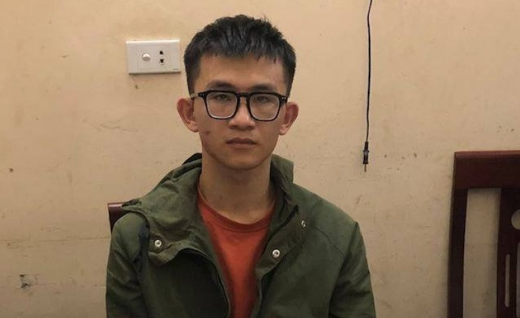 Trương Văn Quế tại cơ quan công an (ảnh: Q.P)