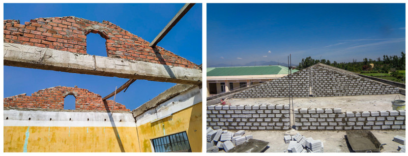 Trường tiểu học Bình Thạnh 2 thuộc huyện Bình Sơn đang được tái thiết