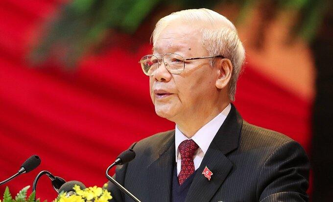 Tổng bí thư, Chủ tịch nước Nguyễn Phú Trọng phát biểu tại phiên khai mạc Đại hội XIII