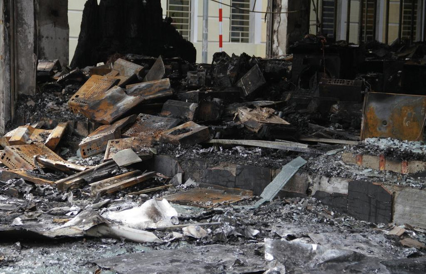 Hiện trường vụ hỏa hoạn gây hậu quả rất nghiêm trọng