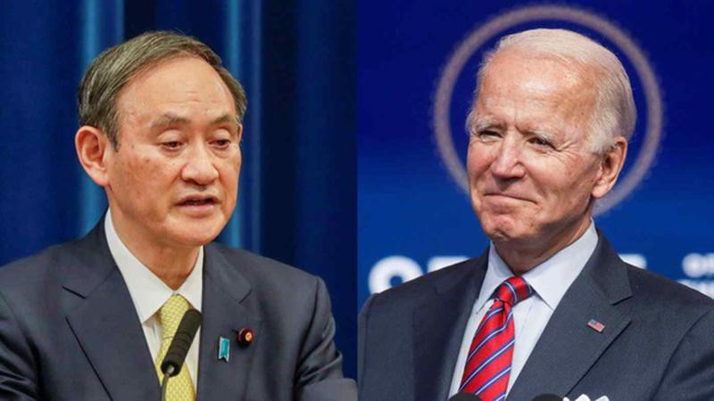 Thủ tướng Nhật Bản Yoshihide Suga (trái) và Tổng thống Mỹ Joe Biden Thủ tướng Nhật Bản Yoshihide Suga (trái) và Tổng thống Mỹ Joe Biden